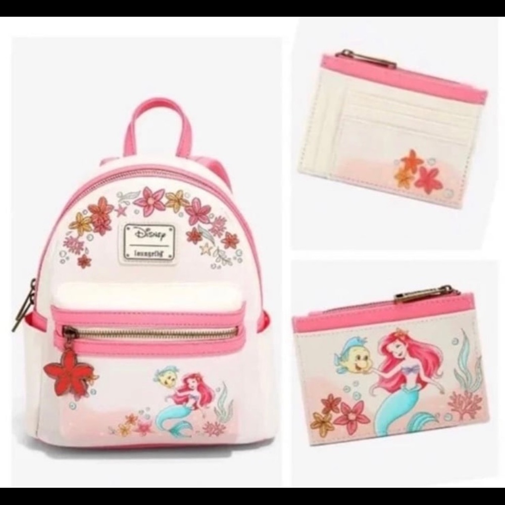 Loungefly Disney Ariel Floral Backpack Set
